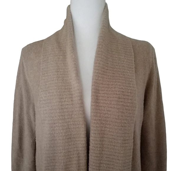 Barefoot Dreams Cozy Chic Lite Circle Open Front Cardigan Taupe Size Medium - Picture 4 of 9
